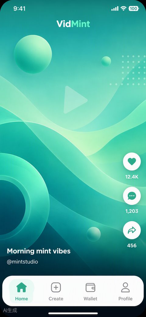 VidMint-Kurzvideo-Feed auf dem iPhone – frische vertikale Video-Entdeckung
