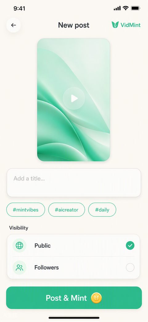 VidMint-Veröffentlichungs-Flow zum Posten von Kurzvideos auf TikTok, Reels und Shorts
